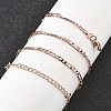 Brass Figaro Chains Necklaces for Women NJEW-D302-29RG-3