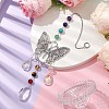 Alloy Hollow Butterfly Pendant Decoration HJEW-TA00227-2