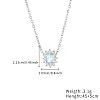 Cubic Zirconia Flower Pendant Necklaces with Stainless Steel Chains WL0189-2-2