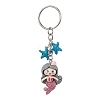 Mermaid Opaque Resin Pendant Keychain X1-KEYC-JKC00624-05-1