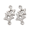 Brass Micro Pave Clear Cubic Zirconia Connector Charms KK-L270-05P-1