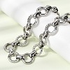 13MM 304 Stainless Steel Textured Round Ring Link Chain Necklaces NJEW-P349-01B-P-1