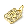 Rack Plating Brass Micro Pave Clear Cubic Zirconia Charms KK-G501-01D-G-2