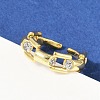 Brass Micro Pave Cubic Zirconia Open Cuff Ring for Women RJEW-F177-03GP-09-1