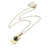 304 Stainless Steel Black Enamel Rectangle with Constellation Pendant Necklaces LS-NJEW-I128-01A-3
