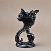 Cat Head Gothic Style Resin Crystal Ball Holders WICR-PW0016-03-3