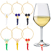 Horn of Plenty Alloy Enamel with Glass Bead Wine Glass Charms AJEW-AB00040-1