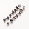 Chip Gemstone Dangle Stud Earrings EJEW-JE02255-2