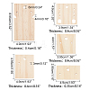  20Pcs 5 Styles Wooden Earring Organizer Boards EDIS-NB0001-07-2