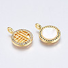 Brass Micro Pave Clear Cubic Zirconia Pendants KK-Q277-010-NF-3