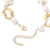 Synthetic Turquoise Tortoise & Shell Pearl & 304 Stainless Steel Oval Link Bracelets for Women BJEW-JB12173-02-4