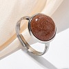 Half Round Synthetic Goldstone Finger Rings RJEW-M062-01P-06-1