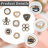 8Pcs 8 Styles Alloy & Glass & ABS Plastic Imitation Pearl Shoe Buckle Clips AJEW-CP0006-84-5