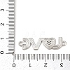 Brass Micro Pave Clear Cubic Zirconia Word LOVE Connector Charms KK-G544-39P-3