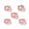 UV Plating Rainbow Iridescent Acrylic Beads OACR-H015-05E-1