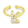 Rack Plating Brass Open Cuff Rings for Women RJEW-F162-01G-K-2
