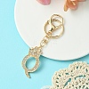Golden Alloy Rhinestone Keychain KEYC-YW00105-17-1