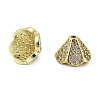 Brass Micro Pave Cubic Zirconia Bead Cap KK-K297-42G-1