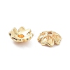 Brass 4-Petal Bead Caps X-KK-K086-22LG-1