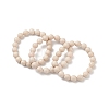 Natural Fossil Bead Stretch Bracelets BJEW-K212-C-015-2