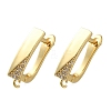 Rack Plating Brass Micro Pave Cubic Zirconia Hoop Earring Findings EJEW-H143-10G-1