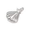 Brass Pave Clear Cubic Zirconia Pendants KK-L238-31P-2