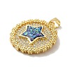 Rack Plating Brass Micro Pave Cubic Zirconia Pendants X-KK-D088-03G-3