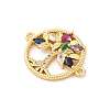 Brass Micro Pave Cubic Zirconia Connector Charms KK-S510-20G-2