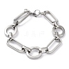 304 Stainless Steel Oval Link Chain Bracelets BJEW-I293-03P-1