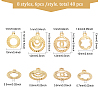 CHGCRAFT 48Pcs 8 Style Rack Plating Brass Pendants KK-CA0002-42-2