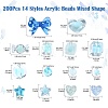 200Pcs 14 Styles Acrylic Beads Mixed Shape OACR-CJ0001-82-2