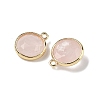 Natural Rose Quartz Faceted Flat Round Charms G-U028-03G-07-2