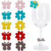 SUNNYCLUE 70Pcs 10 Styles Silicone Wine Glass Charms AJEW-SC0002-84-1