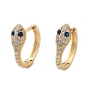 Brass Cubic Zirconia Hoop Earrings EJEW-D301-05G-01-4