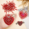 GOMAKERER 4Pcs 4 Style Heart Shape Rhinestone Appliques PATC-GO0001-05-3