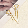 201 Stainless Steel Pave Cubic Zirconia Triangle Tassel Earrings for Women SW1190-1