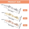 6Pcs 3 Colors Brass Micro Pave Clear Cubic Zirconia Connector Charms ZIRC-BC0001-16-2