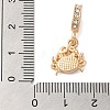 Rack Plating Alloy Rhinestone European Dangle Charms PALLOY-S189-38G-02-3