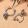 Rose Flower 316 Surgical Stainless Steel Hoop Earrings EJEW-G416-45AS-3