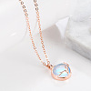 Flat Round with Antler Shape Brass Natural Moonstone Pendant Necklaces for Women WG9EF84-06-1