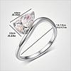 Brass Pave Single Cubic Zirconia Finger Rings for Women LS-ZK8046-4-1