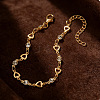 Alloy Crystal Rhinestone Heart Link Chain Bracelets for Women WGEA176-01-1