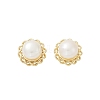 Brass Imitation Pearl Stud Earrings KK-D301-05G-2