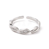 Clear Cubic Zirconia Infinity Open Cuff Ring RJEW-H127-34P-2