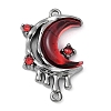 Alloy Rhinestone Melted Crescent Moon Connector Charms PALLOY-R151-46B-1