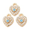 Brass Micro Pave Cubic Zirconia Charms CU-K002-01D-01-1