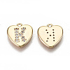 Brass Micro Pave Clear Cubic Zirconia Charms KK-N231-234K-NF-2