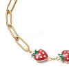 3Pcs 3 Styles Brass Enamel Link Chains Bracelets BJEW-JB13148-4