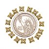 Tibetan Style Alloy Bead Caps TIBEB-Q018-AG-FF-4