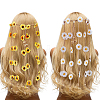 CRASPIRE 2Pcs 2 Colors Cloth Sunflower Hippie Headband Floral Crown OHAR-CP0001-15-1